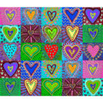 ALFOMBRA VINÍLICA 140 X 160 COLLAGE CORAZONES