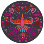 6 INDIVIDUALES PÁJARO GRIS