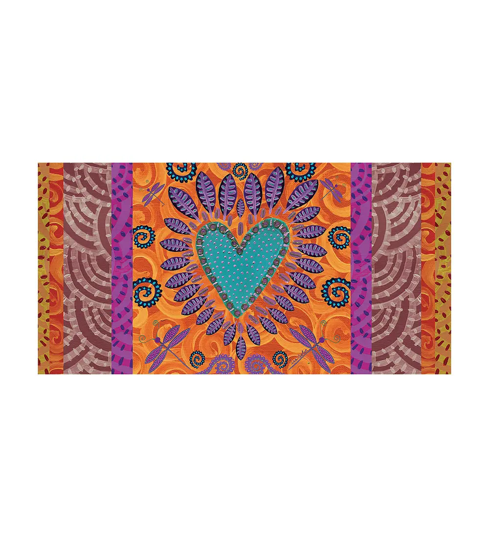 A558 Alfombra Corazon Tierra 70x140 - Imagen 1