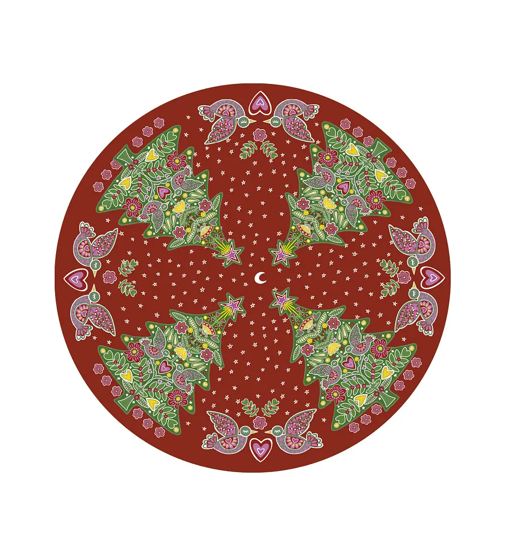 A867 Alfombra Vinílica Árbol de Navidad Roja 140 cms - Imagen 1