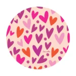 Set 6 Individuales Corazones Rosa Redondo 37 cm